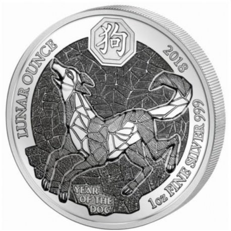 1 oz SILVER RWANDA DOG 2018 PP + COA