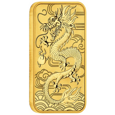 Perth Mint 1 oz RECTANGLE DRAGON BAR 2018 GOLD