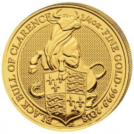 1/4 oz gold QUEEN'S BEAST 2018 BULL OF CLARENCE £25 Pré-vente