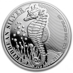 1 oz silver Caribbean Seahorse 2018 Barbaros