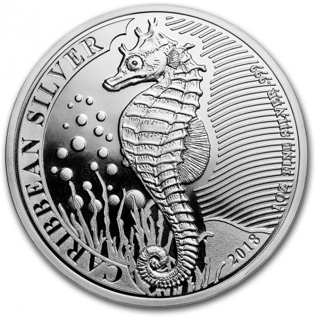 1 oz silver Caribbean Seahorse 2018 Barbaros