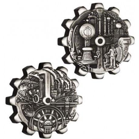 Evolution of Industry 2018 1oz Silver Gear-Shaped Two-Coin Set