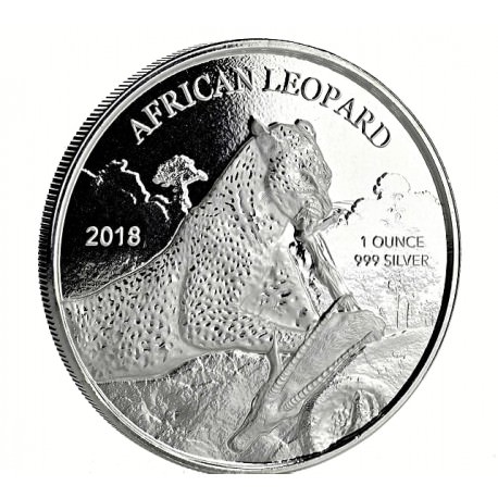 1 oz silver 5 CEDIS Ghana LEOPARD 2017