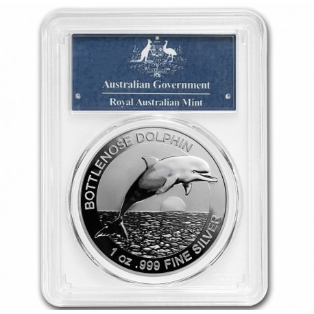 1 oz silver RAM Bottlenose Dolphin 2019 PCGS MS-69 FS