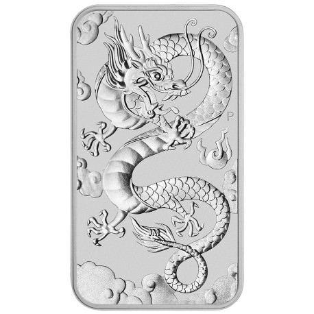 Perth Mint 1 oz silver RECTANGLE DRAGON $1 BAR 2019