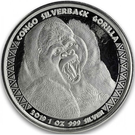 1 oz silver GORILLA CONGO 2019