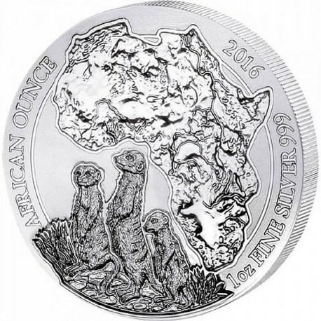 RWANDA 1 oz silver MEERKAT 2016