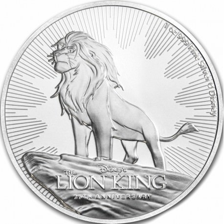 1 oz silver 25th anniversary LION KING 2019 $2 