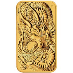 Perth Mint 1 oz RECTANGLE DRAGON $100 BAR 2021 GOLD