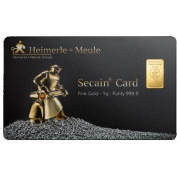 GOLD BAR FINECARD 1 gr gold HEIMERLE & MEULE