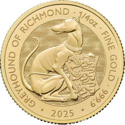 U.K. 1/4 oz gold TUDOR BEASTS The GREYHOUND OF RICHMOND 2025 BU £25