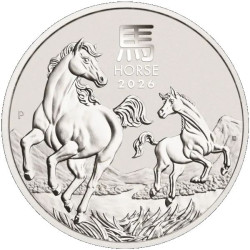 PM Lunar 3 HORSE 1 oz silver 2026 BU $1 Australia