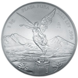 Mexico 1 kilo silver LIBERTAD 2025 bu