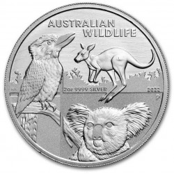 Perth Mint 2 oz silver AUSTRALIAN WILD LIFE 2022 bu