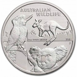 Perth Mint 2 oz silver AUSTRALIAN WILD LIFE 2022 bu