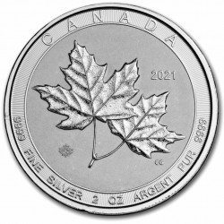Canada 2 oz silver TWIN MAPLE LEAFS 2021 $10 bu